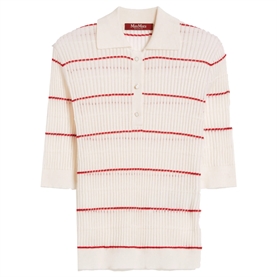 Max Mara Studio MSTGALLO Polo T-Shirt, White/Red